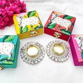 Diwali Gift Box Pichwai Printed Box: 1 Tea Light Holder, Diwali Gifts, Indian Bridesmaid Box, Return Gift, Wedding Favor, Marriage Gift